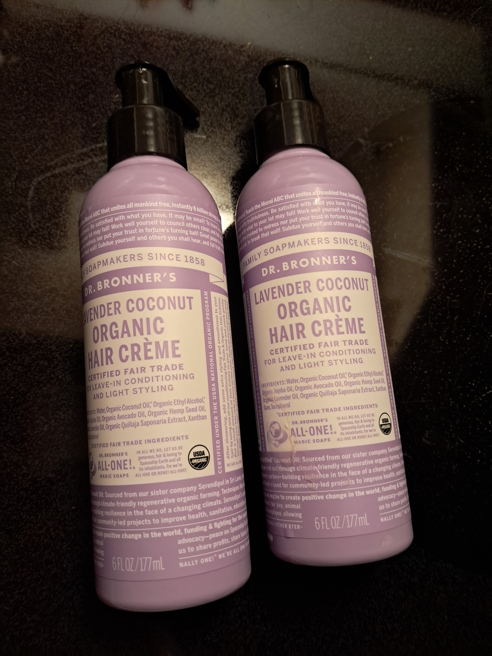 Dr. Bronner's Lavender Coconut Organic Hair Crème - 6 fl oz Each (Set of 2)